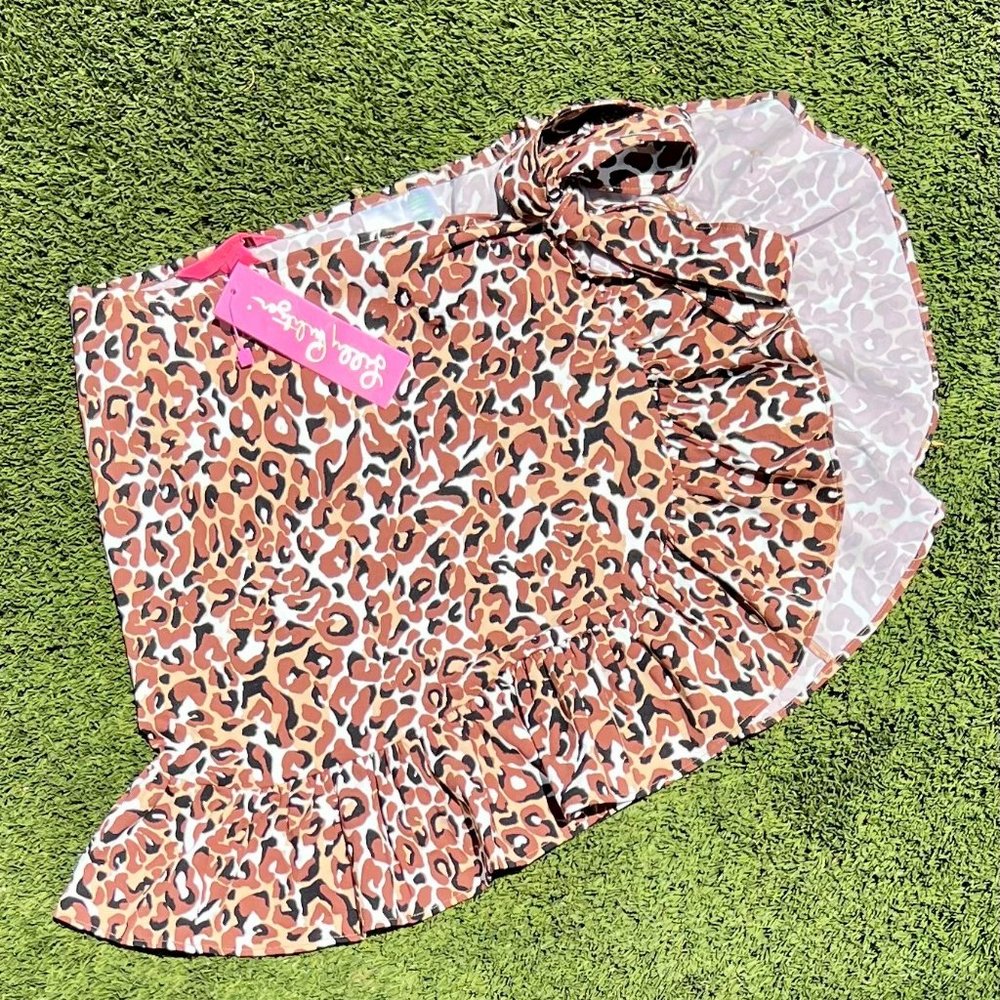 *NWT* Lilly Pulitzer Women's Swim - Leopard Sarong - Chocolate/Onyx My Fave Spot